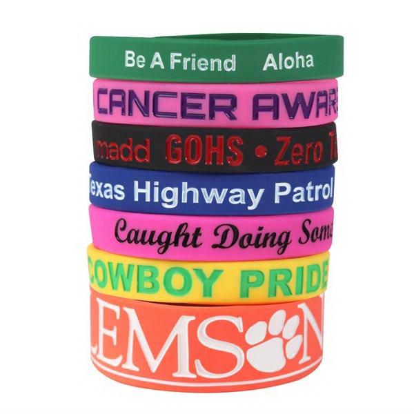 Silicone Wristband Debossed Color Fill
