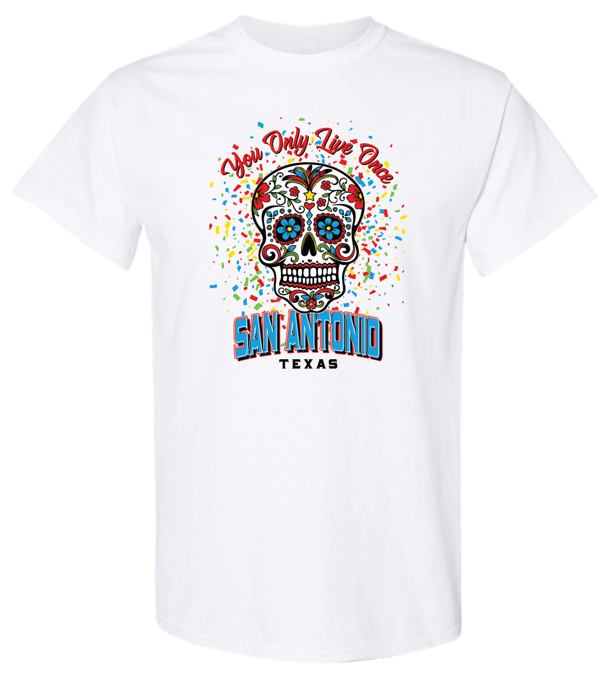 S0152 - Sugar Skull Confetti Adult - White